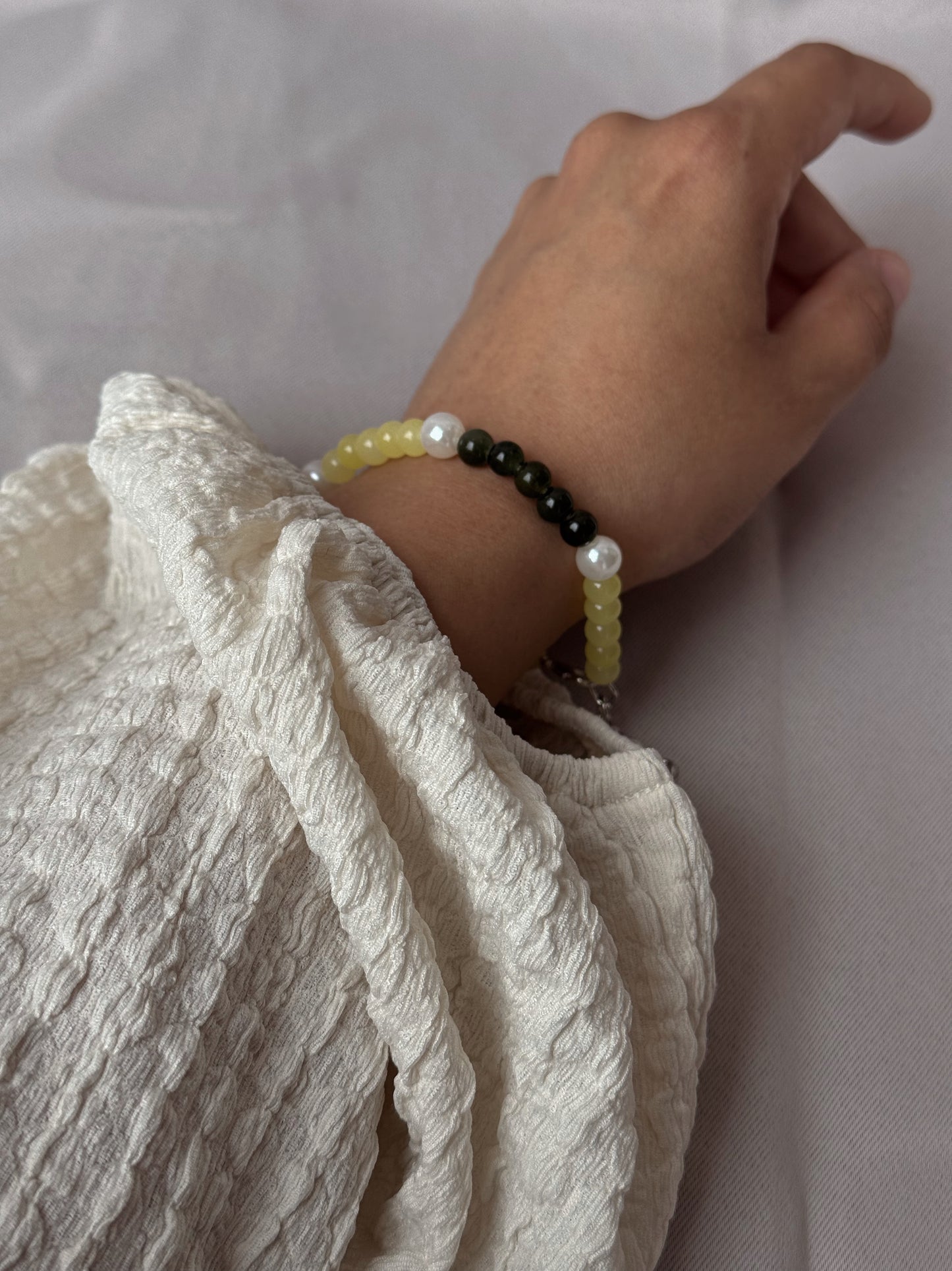 Sun&Shadow Beaded Bracelet,Elegant Pearl,Unique Gift for Her,Summer Jewelry