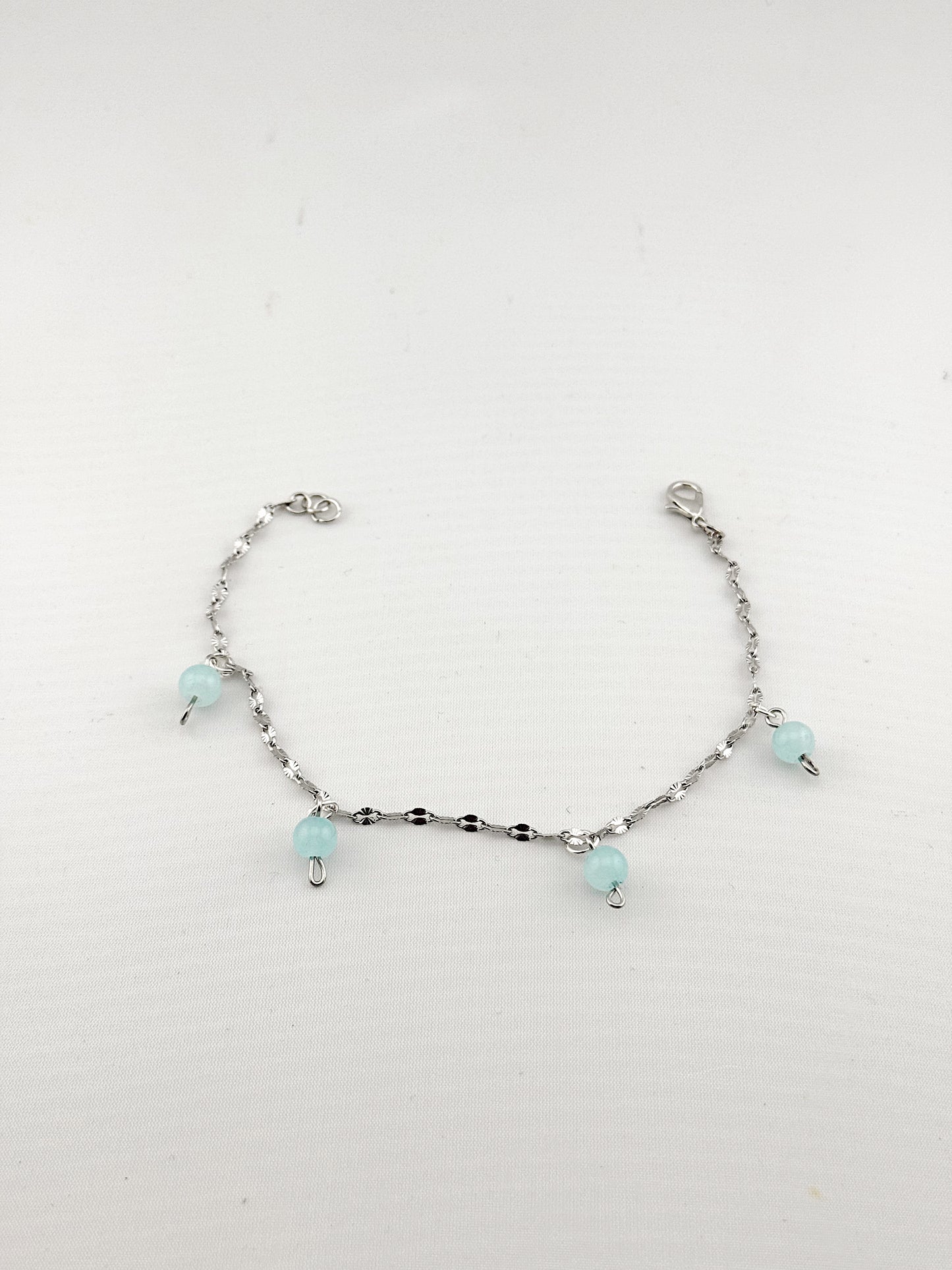 Aquamarine gemstones bracelet on Silver lip Chain,Perfect Gift for bridesmaid,Bracelet with Calming and soothing energy, adjustable closure