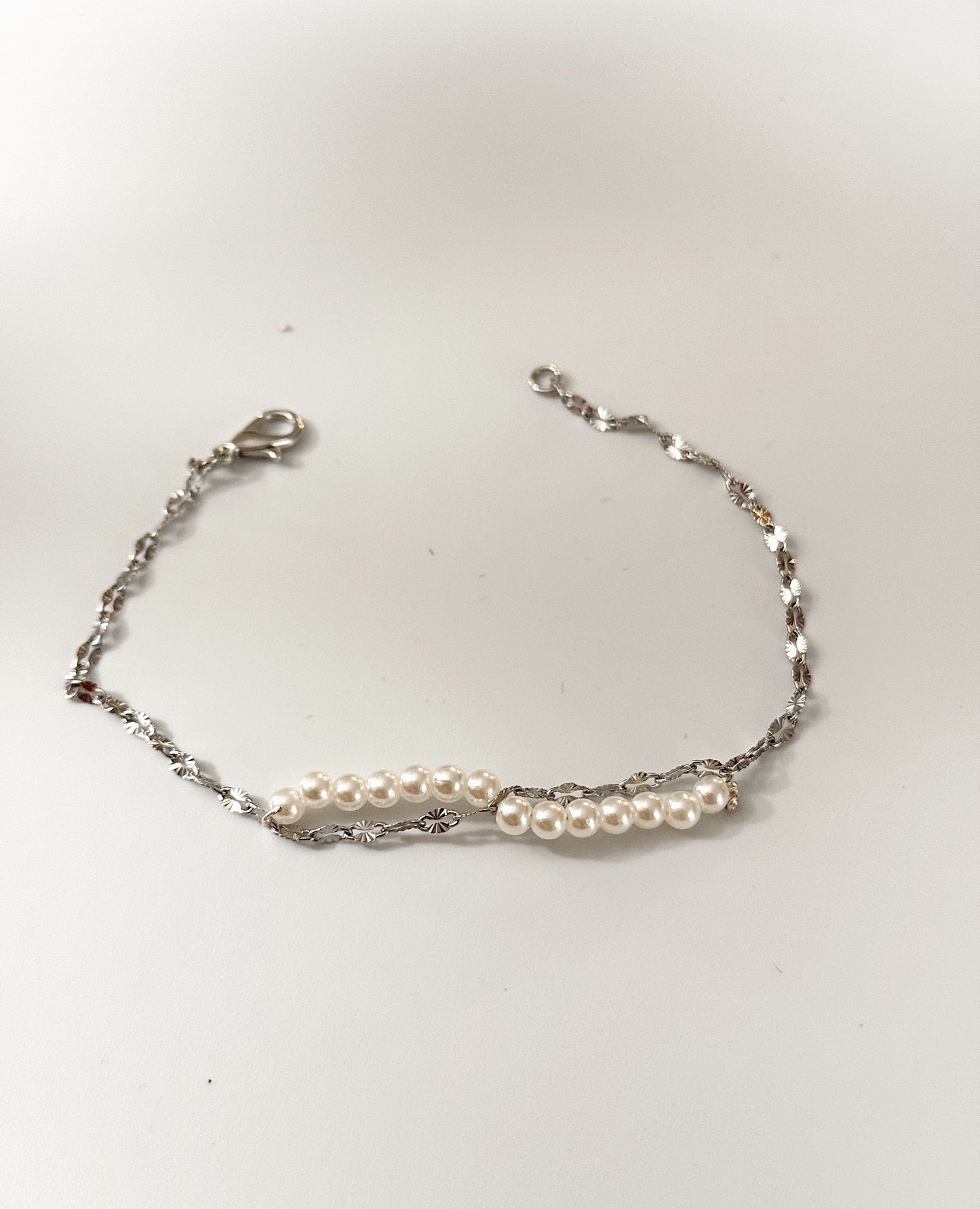 Stainless Steel Silver Chain Minimalist Pearl Charm Bracelet, Bridesmaid Bracelet,Wedding Jewelry,Perfect Gift for Valentine’s Day