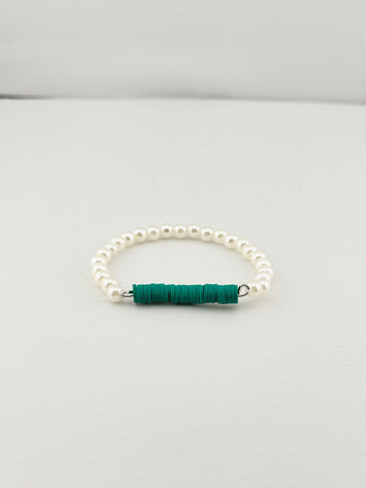 Pearl bracelet turquoise centrepiece beads, Chic Gift for her, Delicate Birthday Gift,Summer beachy everyday bracelet, Boho style jewelry