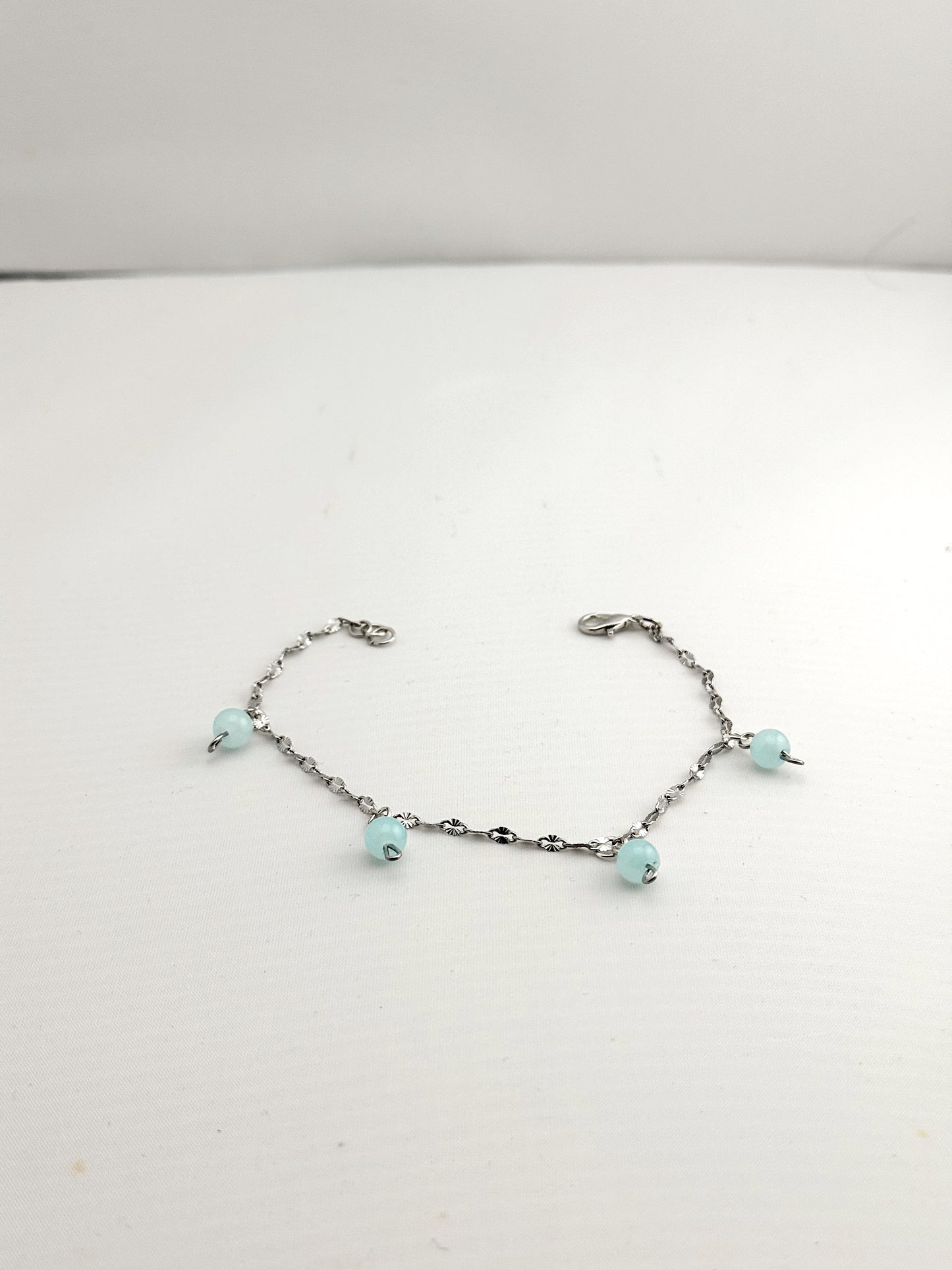 Aquamarine gemstones bracelet on Silver lip Chain,Perfect Gift for bridesmaid,Bracelet with Calming and soothing energy, adjustable closure