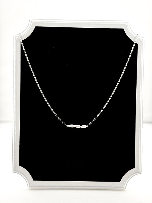 Dainty Freshwater Pearl Bar Necklace, Minimalist  Silver Chain Jewelry, Elegant  Bridal necklace